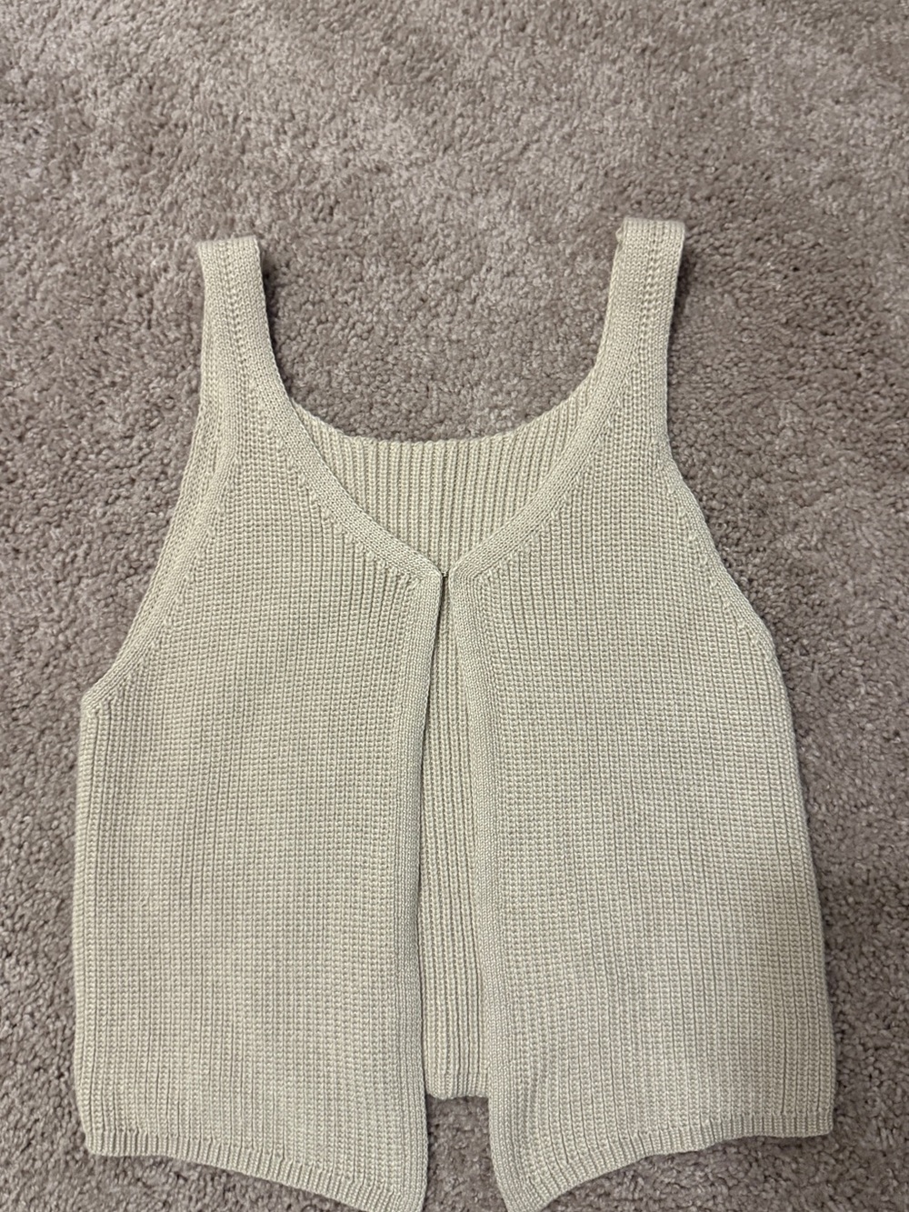 Commense Cream Knit Scoop Tank